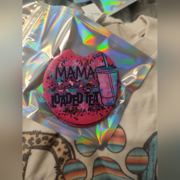 Mama Needs a Loaded Tea Pink Coaster - Picture 1 of 1